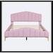 Everly Quinn Kingsbury Bed Upholstered/Velvet, Metal in Pink | 41.4 H x 64.4 W x 85.5 D in | Wayfair 8C777455DE1E4798858139C30EC98882