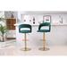 Mercer41 Set Of 2 Modern Velvet Swivel Adjustable Height Tufted Bar Stool in Green | 20.1 W x 19.7 D in | Wayfair 2617B37108A14984B1AE6CA0E579AF94