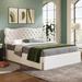 GZMWON Bed Frame w/ 4 Storage Drawers Upholstered in White | 42.99 H x 82.79 W x 61.69 D in | Wayfair NIUNIUGX001823AAK