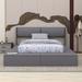 Red Barrel Studio® Queen Size Upholstery Storage Platform Bed w/ Storage Space Upholstered/Velvet in Gray | 43.5 H x 82.7 W x 92.1 D in | Wayfair