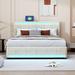 Orren Ellis Bed w/ LED Light Upholstered/Velvet in Brown | 44.3 H x 62 W x 81.1 D in | Wayfair 63CAEFB73354468293FADA88DB2188D8