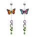 Arlmont & Co. Saleha 2 Glass Butterfly Spinning Solar Hanging Décor Glass | 23.62 H x 9.06 W x 3.15 D in | Wayfair 071DA2CB631244ED9B79C91D26CC482D