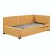 Latitude Run® Twin Size Linen Fabric Daybed w/ Trundle Upholstered/Linen in Yellow | 30.3 H x 42.9 W x 79.1 D in | Wayfair