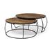 The Twillery Co.® Ratcliff Frame 2 Nesting Coffee Tables Wood/Metal in Black/Brown | 19.75 H x 47.5 W x 47.5 D in | Wayfair