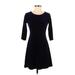 Moda International Casual Dress - A-Line: Black Solid Dresses - Women's Size Small