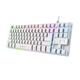 Trust Gaming GXT 833W Thado TKL Tastatur Deutsches QWERTZ Layout, Kompakte 80% USB Gaming Tastatur aus Metall, Anti-Ghosting, LED-Beleuchtung, Recycelten Materialien, für PC, Laptop, Mac - Weiß