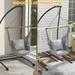 Outsunny Hammock Chair Stand, C Shape Hanging Heavy Duty Metal Frame Hammock Stand for Hanging Hammock Air Porch Swing Chair