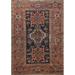 Pre-1900 Antique Vegetable Dye Gharajeh Persian Wool Area Rug Handmade - 4'9" x 5'10"