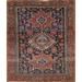 Blue Heriz Serapi Persian Accent Antique Area Rug Handmade Wool Carpet - 3'11"x 4'9"