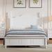 Retro Wooden Platform Bed Frame with Wooden Slat Support