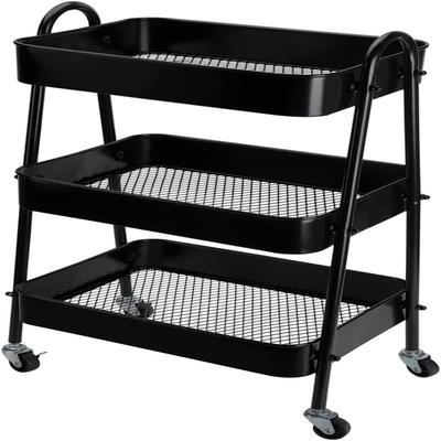 3-Tier Metal Rolling Utility Cart - 11.7