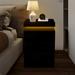 Sealy Modern High gloss UV NightStand with 3 drawers & LED lights for Bedroom livingroom