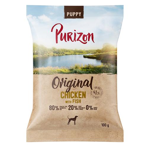 Format d'essai : croquettes Purizon sans céréales, 400 g pour chien - Puppy poulet, poisson (100 g)