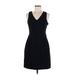 Banana Republic Casual Dress - Mini V Neck Sleeveless: Black Print Dresses - Women's Size 2 Petite