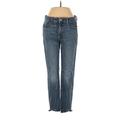 DL1961 Jeggings - Mid/Reg Rise Straight Leg Boyfriend: Blue Bottoms - Women's Size 26 - Dark Wash