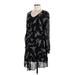 Seraphine Casual Dress - Shift Scoop Neck Long sleeves: Black Floral Dresses - Women's Size 6 Maternity