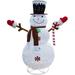 Quality Craft XL01082 Pop up Snowman Holiday Decoration with Metal Base White