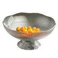 Round Footed Bowl Plastic Fruit Bowl Footed Fruit Tray Dessert Display Stand with Draining Hole Kitchen Counter Serving Bowl Countertop Centerpiece Stand[Grey]