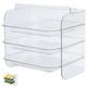 1 Set Clear Food Vegetable Preparation Plates 3-Layer Food Plate Stackable Hot Pot Food Prep Tray Rack