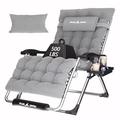 Poteban 33 XXL Zero Gravity Chair - Oversized Patio Lounge Chair with Cushion Support 500LBS Gray