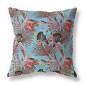 18 Coral Blue Tropical Indoor Outdoor Throw Pillow
