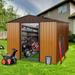 Royard Oaktree 8 x 10 Ft Outdoor Storage Shed Sturdy Metal Garden Shed with Floor Base Foundation Waterproof and UV Protection Patio Tools Shed with Air Vent Storage House for Backyard Lawn Coffee