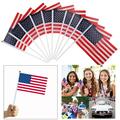 100 Pcs American Flag Flags Party Table Decoration Yard Ornament Handheld Stick Flag US Stick Flag Small Flag Hand Waving Flag