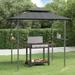 BBQ Gazebo with Side Shelves Anthracite 94.5 x59.1 x95.7 Steel