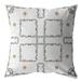 16 White Floral Indoor Outdoor Throw Pillow