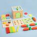 Montessori Toys Object Permanence Box with Interchange Lids Multifunctional Learning Carrot Harvest Toy Educational Wooden Sorting Stacking Toys Colorful Wooden Sensory Toys for Toddlers Infant Gift