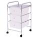 MYXIO 3-Drawer Storage Cart Rolling Storage Drawer Organizer with Mesh Top Handle and 2 Lockable Wheels Mobile Drawer Storage Unit for Home and Office