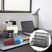 VALSEEL 2pcs Desk Organizer Metal Mesh Organizer Metal File Organizer Table Organizer Bookshelf Storage Box Folder Rack Black Pen Holder Organizer Drawer for Desk Storage Organizer