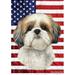 Shih Tzu - Best of Breed All-American III House Flag is 28 x 40 Made from Polypoplyn