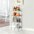 Knocbel Rectangle Carbon Steel Metal 4-Shelf Storage Rack Height Adjustable Standing Shelf Unit with Strong Bearing Capacity for Kitchen Bedroom Living Room 13.77 W x 9.84 D x 31.5 H Silver Gray