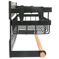 No Punching Rack Storage Shelf Refrigerator Side Rack Metal Shelf with Towel Bar Wall Mounted Shelves Kitchen Side Rack