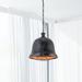 Maxax 1 - Light Unique Dome Industrial Pendant Lighting 13.8 Large Metal Flowerpot-Shaped Shade Ceiling Lamp Antique Black
