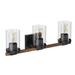 Aiwen Black Clear Glass Bathroom Vanity Light 3-Light Farmhouse Cylinder Light Fixture over Mirror