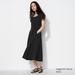Women's Linen Blend Square Neck Short-Sleeve Dress | Black | Small | UNIQLO US