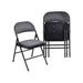 Moccha 4 Pack Folding Chairs Stackable Fabric Chair with Metal Frame Lightweight Portable Foldable Chairs with Padded Seat for Home Office Wedding Party Indoor Outdoor Events(Gray)