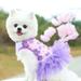 Mairbeon Dog Princess Dress Flower Printing Multi-layer Net Yarn Cotton Round Neck Teddy Wedding Skirt for Summer