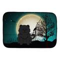 Halloween Scary Chow Chow Black Dish Drying Mat