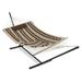 LeCeleBee Hammock with Stand Included Outdoor Hammock with Pillow iPad Holder and Cup Holder Patio Furniture for Camping Pool Balcony Backyard - Desert Stripe