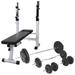 Workout Bench with Weight Rack Barbell and Dumbbell Set198.4 lb