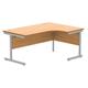 Office RH Corner Desk Steel Single Cantilever 1600X1200 Beech/Silver