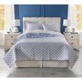 Martha Stewart 3-Piece Pamela Reversible Quilt Set by Martha Stewart in Blue (Size KING)