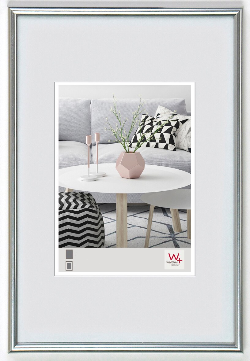 walther + design Galeria Kunststoff Bilderrahmen, silber, 30 x 45 cm Image