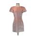 Express Casual Dress - Shift Crew Neck Short sleeves: Pink Dresses - Women's Size 4