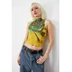 Archive At UO Rose Plisse Tank Top - Yellow S at Urban Outfitters