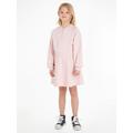 Sweatkleid TOMMY HILFIGER "HILFIGER SCRIPT HWK DRESS" Gr. 74, N-Gr, pink (whimsy pink) Mädchen Kleider Sweatkleider