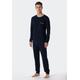Schlafanzug SCHIESSER ""Fine Interlock"" Gr. 54 (XL), blau (dunkelblau) Kinder Homewear-Sets Pyjamas